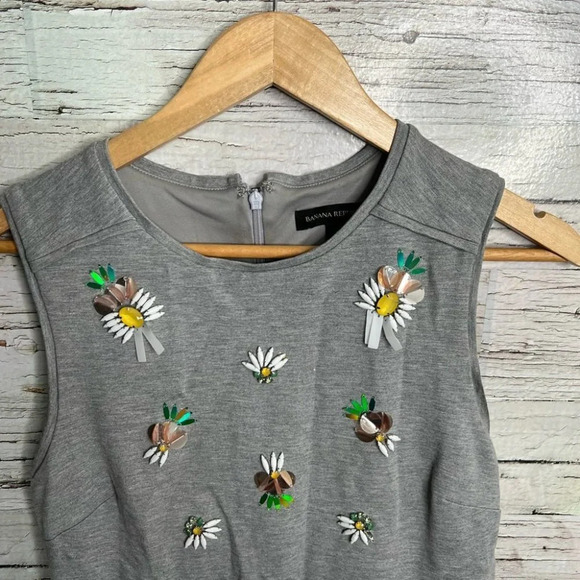 Banana republic gray floral  dress size 4 - Picture 7 of 10